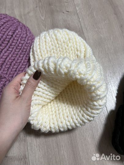 Шапка вязаная объемная зима