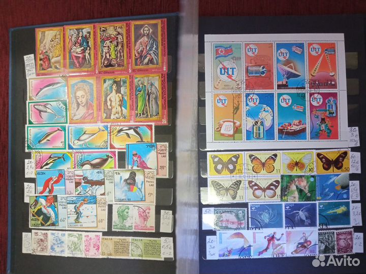 Марки иностранные гашеные в альбоме