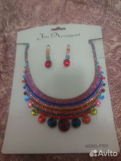 Бижутерия серьги и колье (все новое)