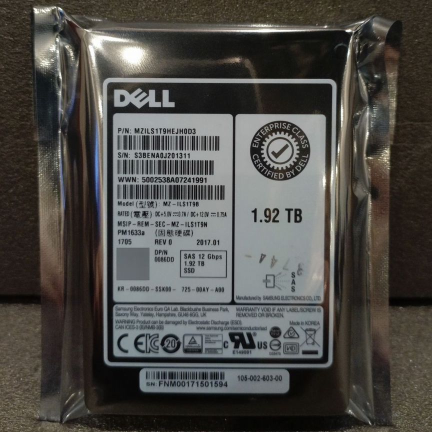 [PM1633A] Ssd Dell 1.92tb Ssd 2.5 Sas 12gb Pm1633a
