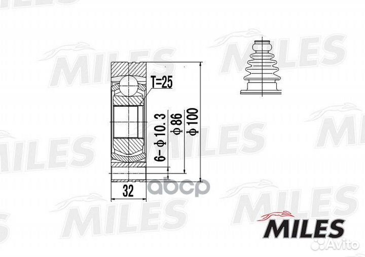 GA10011 miles ШРУС внутренний GA10011 Miles