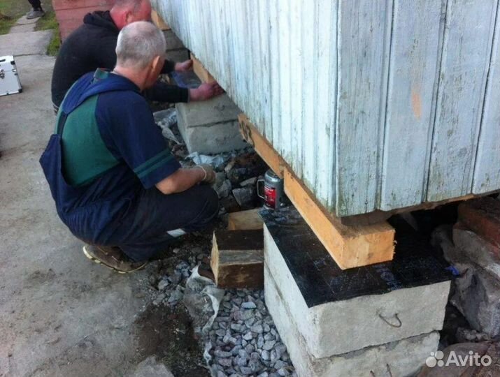 Подъем домов замена венцов