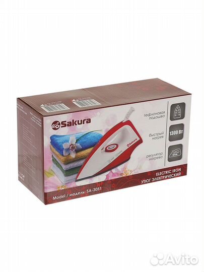 Утюг электро SA-3051NR 1300Вт тефлон сух глаж