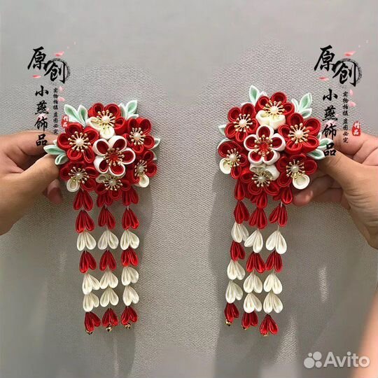 Канзаши крупная заколка японская к кимоно