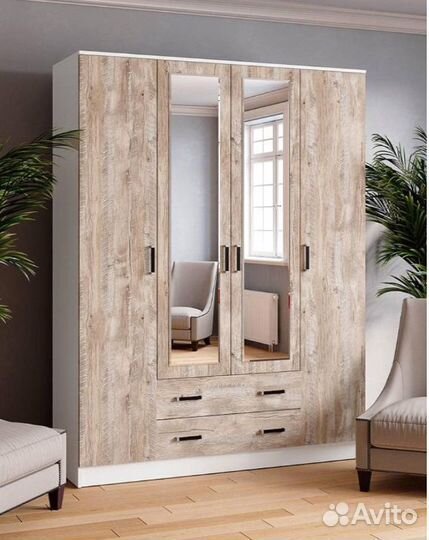 Шкаф 1,6 метра Лагуна Белый/Юкон