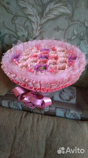 Съедобные сладкие букеты из шоколадных конфет