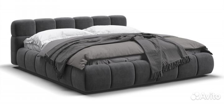 Кровать boss dream 180 велюр Monolit серый