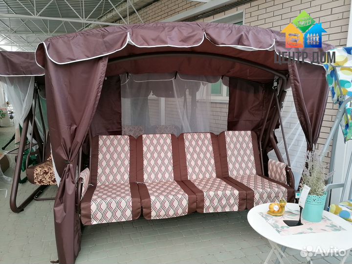 Качели садовые 4х местные