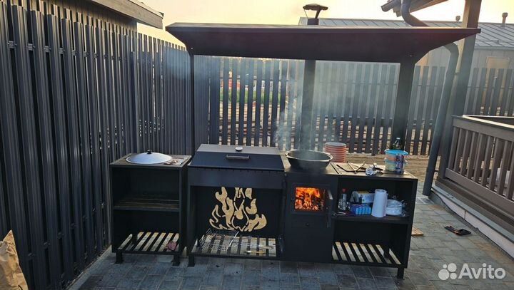 Мангальная зона из металла