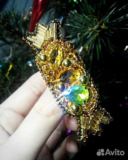 Брошь конфета ручная работа подарок