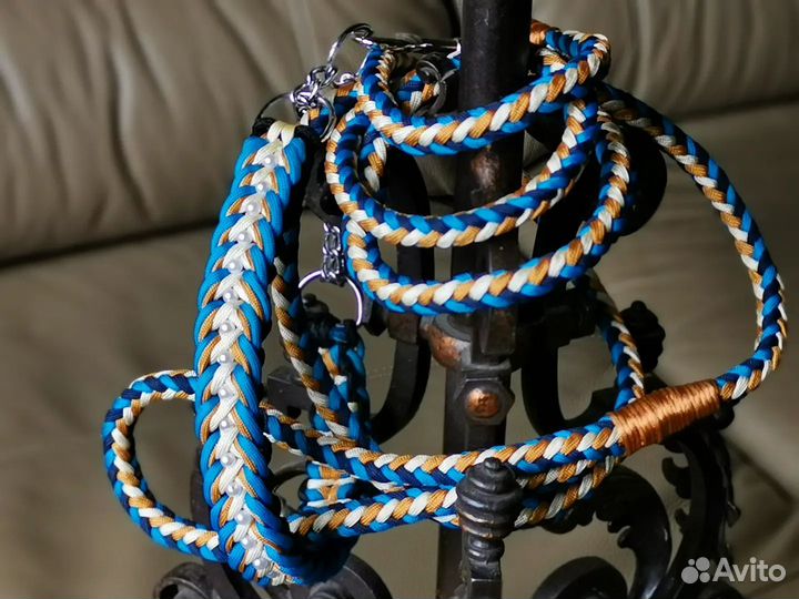 Плетеный поводок и ошейник из паракорда