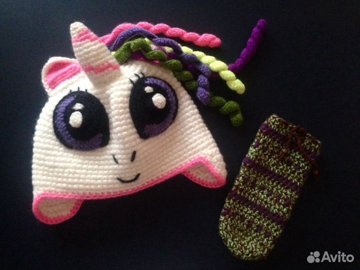 Новая шапка ручной работы Единорог