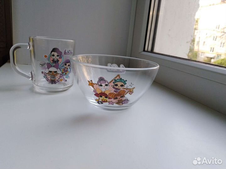 Новая детская посуда салатник кружка