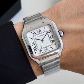 Наручные часы мужские Cartier белый циферблат