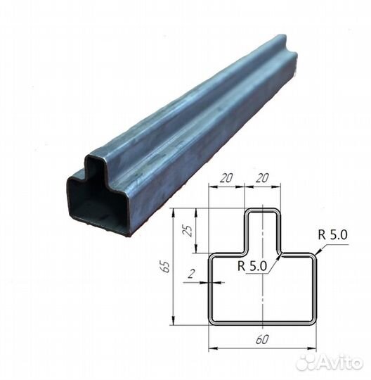 Каркас откатные ворота Т-профиль 2 мм. Проем 4х2