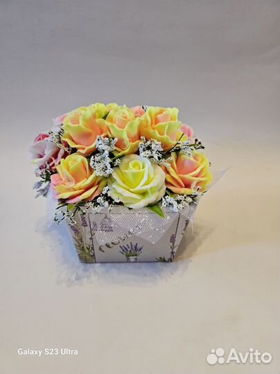 Букеты из мыльных роз ручной работы