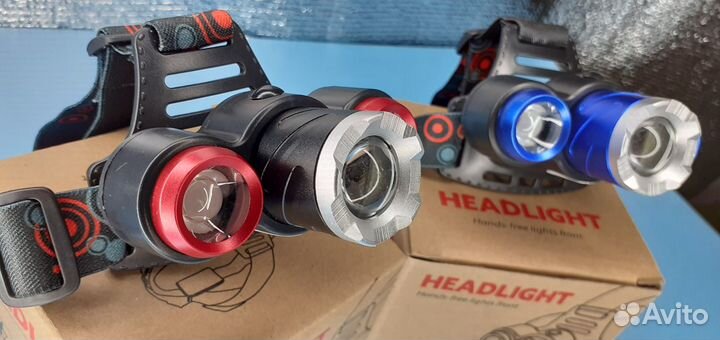 Налобный фонарь 3 оптические линзы Функция Zoom