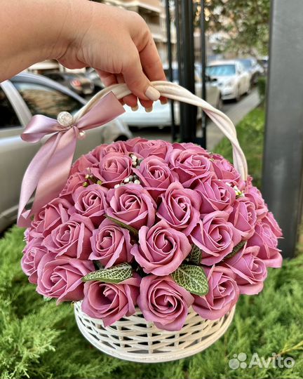 Корзина роз букет из мыла подарок
