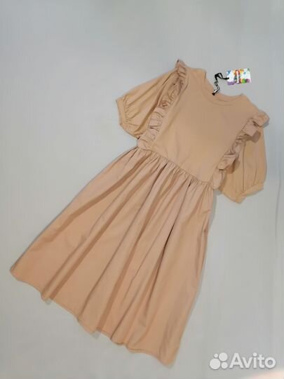 Новое платье хлопок миди с рюшами от Desigual