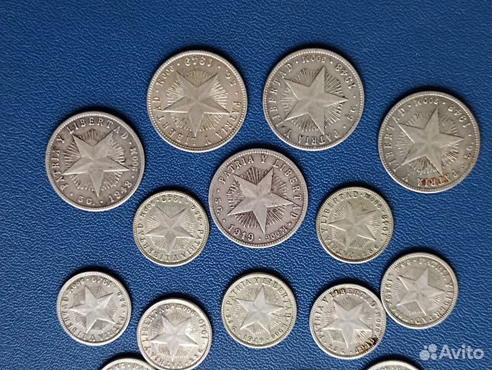 Серебряные монеты Кубы, 1948, 1949, 1952 годы