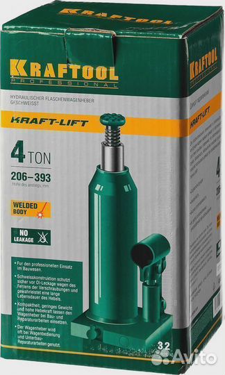 Kraftool kraft-lift, 4т, 194-372 мм, Бутылочный ги