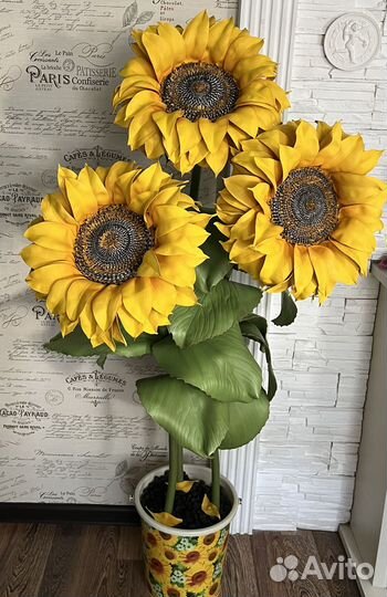 Подсолнухи из фоамирана и изолона, ночник