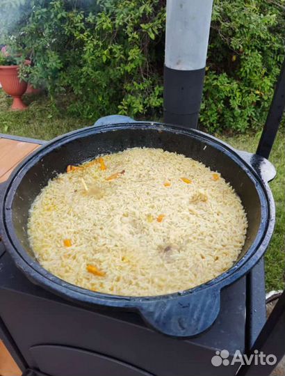 Мангал с печью и крышей