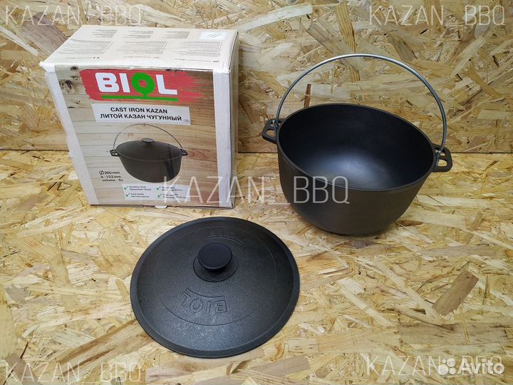 Казан походный с чугунной крышкой 6 л