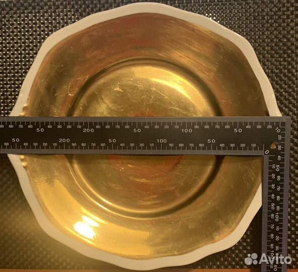 Блюдо золотое винтаж. Дулево