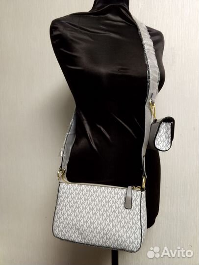 Женская сумка Michael Kors в бело-сером цвете