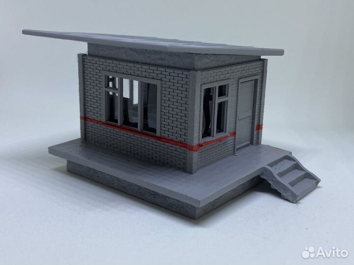 Будка дежурного по переезду для макета жд ржд сжд