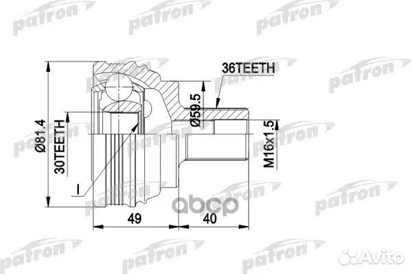 ШРУС VAG leon/golf 03- наружн. (36x59.5x30)