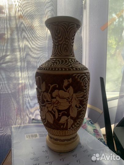 Ваза китайская резьба по лаку