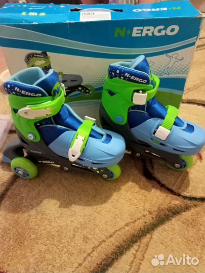 Ролики раздвижные. 2-3 колеса. Размер 30-33