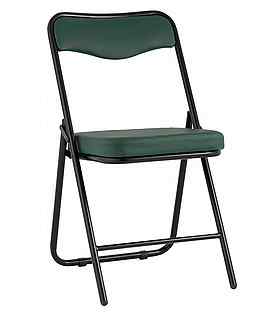 Складной стул Джонни экокожа зелёный каркас черный