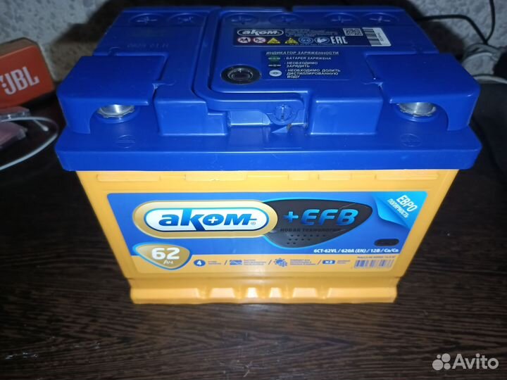 Новый аккумулятор akom + EFB, 62Ач, о.п