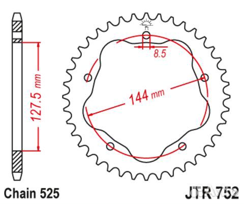 Звезда ведомая JTR752 45