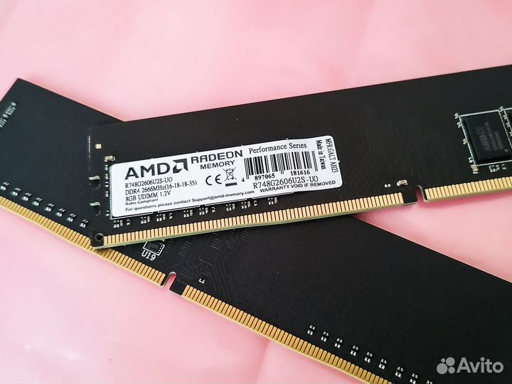 Память DDR4 16 GB 2666 MHz AMD 2*8GB Новая Taiwan