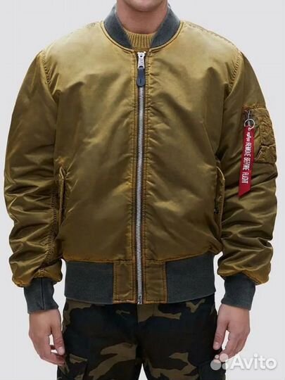 Бомбер alpha industries двусторонний терракотовый