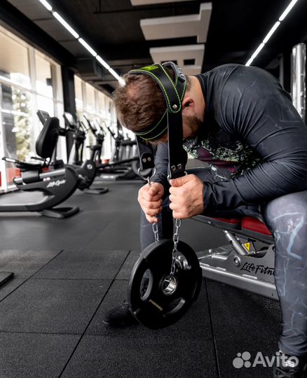 Тяга упряжь лямка на голову кожа-цепь прокачка шеи