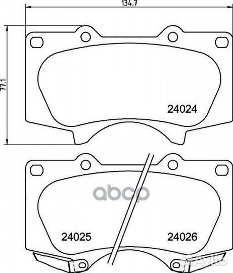 NP1162 колодки дисковые передние Toyota Land C