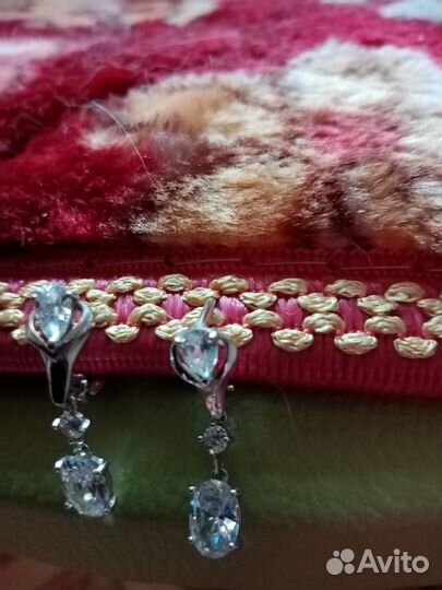 Серебро 925 пробы, серьги с фианитами