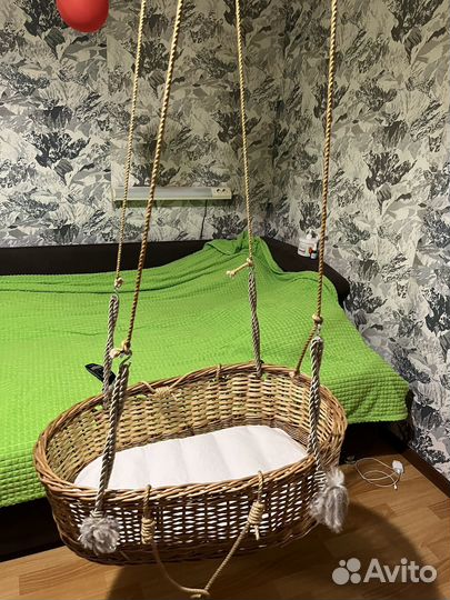 Детская подвесная люлька, качеля плетеная
