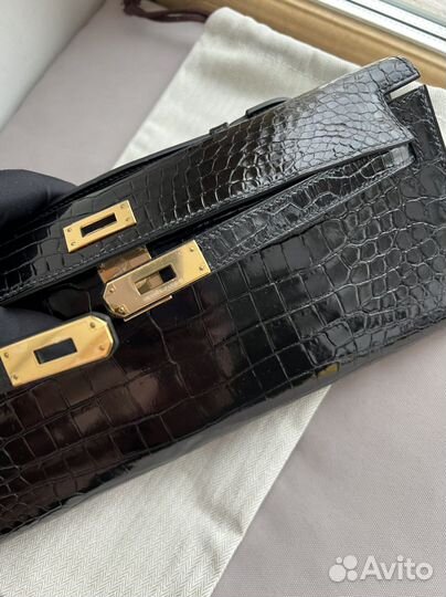 Сумка клатч Hermes Kelly cut croco porosus
