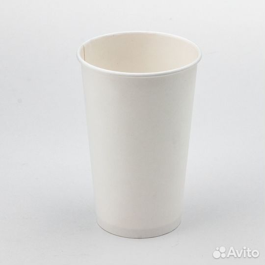 Стакан картонный 400мл 1-сл. белый d90мм