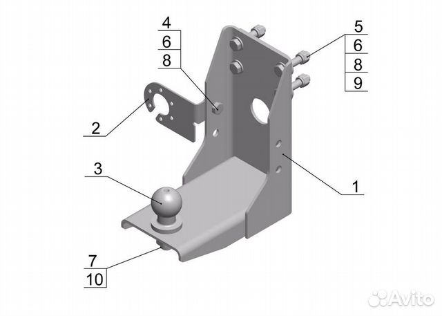 Фаркоп тсу УАЗ 3909 (452), 2206, 3303, 3741, 3962