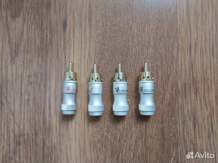 Коннекторы RCA позолоченные. Новые. 4 шт