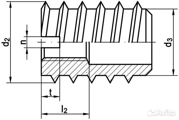 Муфта (гайка) мебельная резьбовая М6х15 DIN7965