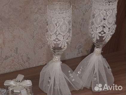 Свадебные бокалы ручной работы