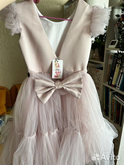 Платье для девочки розовое, пудровое, нарядное